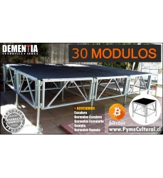 ESCENARIO 30 MODULOS UNIFICADOS 12.2 x 3.66 - 44,7 m² | IVA INCLUIDO | DEMENTIA ®